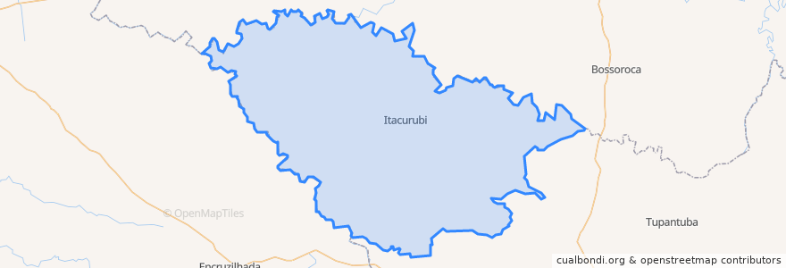 Mapa de ubicacion de Itacurubi.