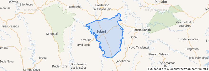 Mapa de ubicacion de Seberi.