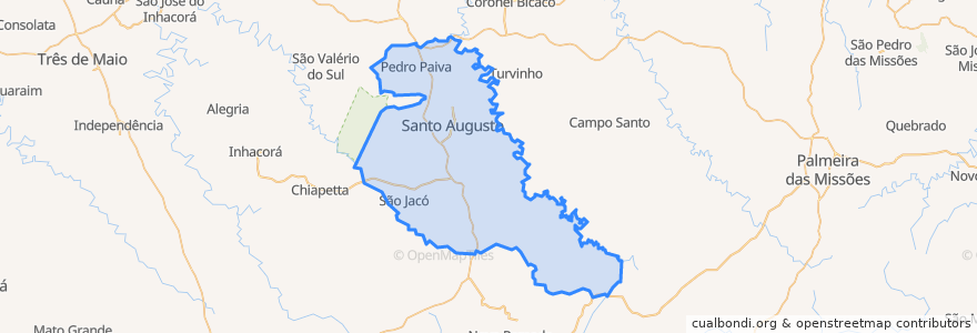 Mapa de ubicacion de Santo Augusto.