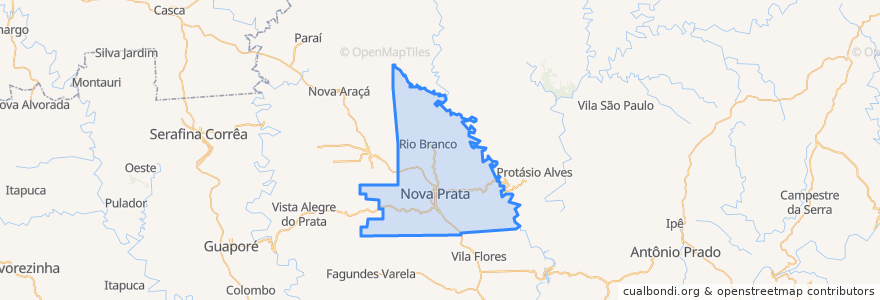 Mapa de ubicacion de Nova Prata.