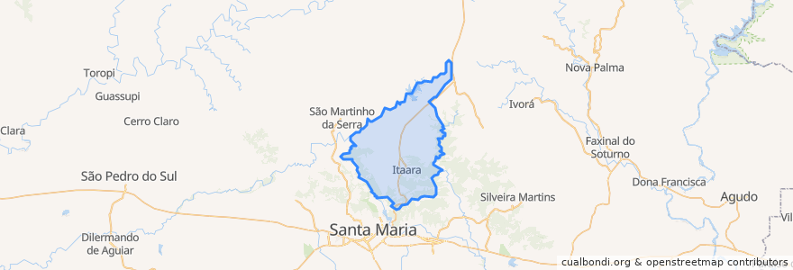 Mapa de ubicacion de Itaara.