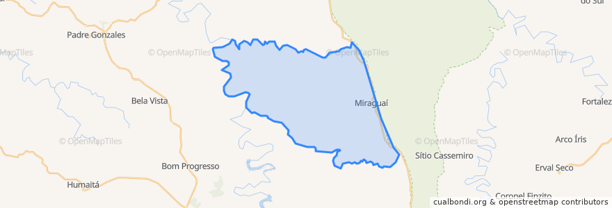 Mapa de ubicacion de Miraguaí.