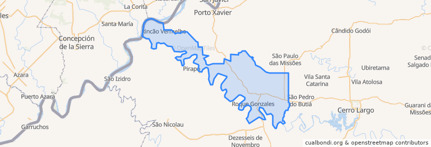 Mapa de ubicacion de Roque Gonzales.