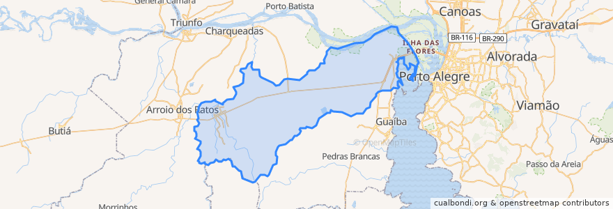 Mapa de ubicacion de Eldorado do Sul.