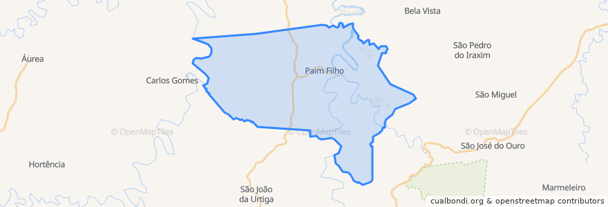 Mapa de ubicacion de Paim Filho.