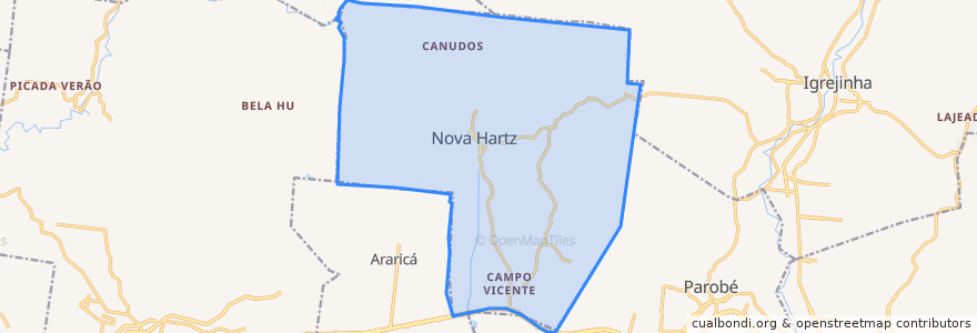 Mapa de ubicacion de Nova Hartz.