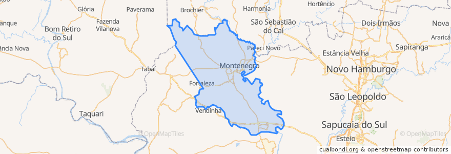 Mapa de ubicacion de Montenegro.