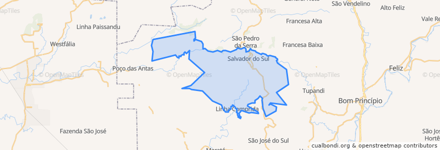 Mapa de ubicacion de Salvador do Sul.