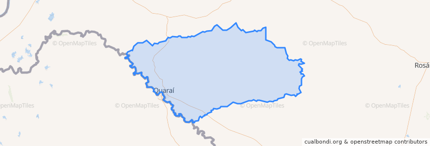 Mapa de ubicacion de Quaraí.