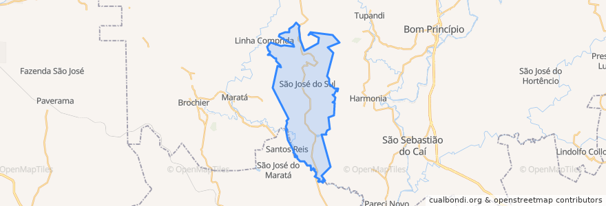 Mapa de ubicacion de São José do Sul.