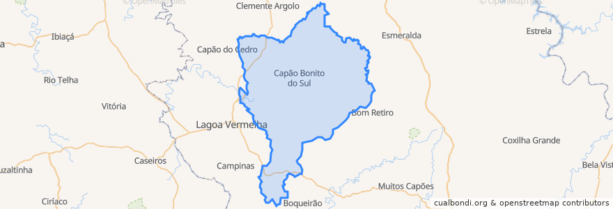 Mapa de ubicacion de Capão Bonito do Sul.