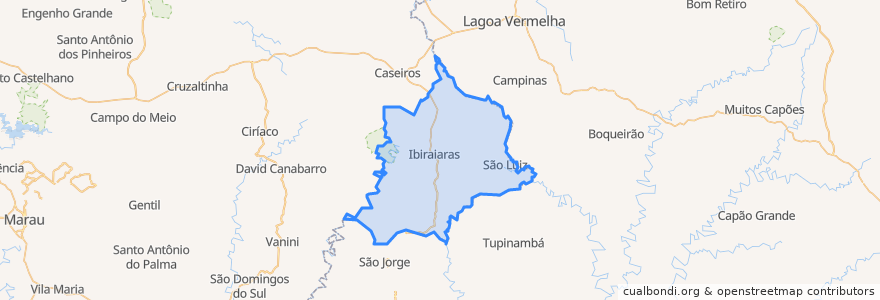 Mapa de ubicacion de Ibiraiaras.