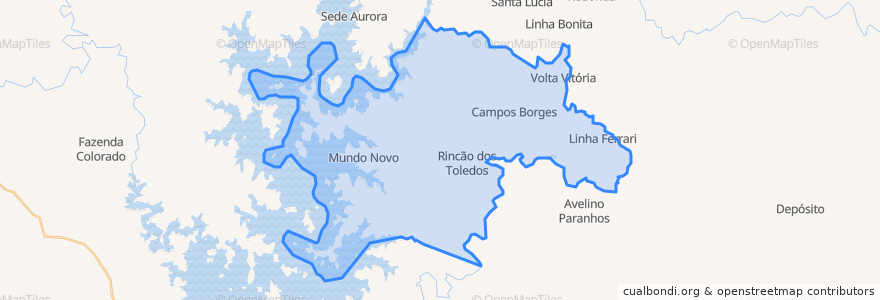 Mapa de ubicacion de Campos Borges.