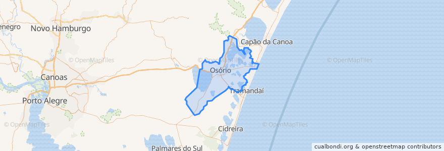 Mapa de ubicacion de Osório.