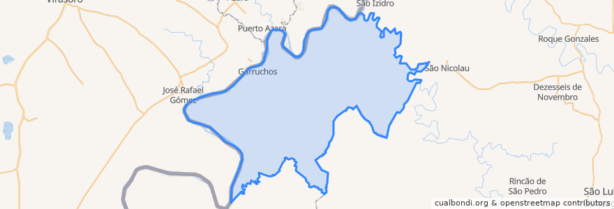 Mapa de ubicacion de Garruchos.