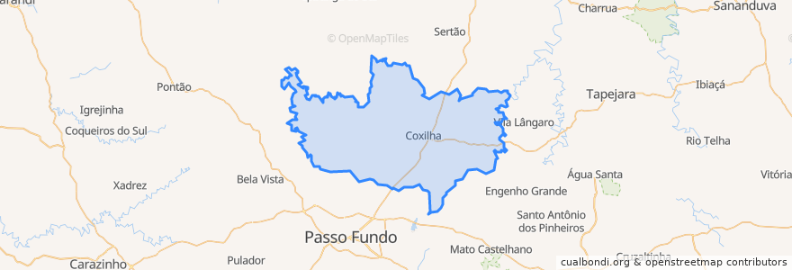 Mapa de ubicacion de Coxilha.