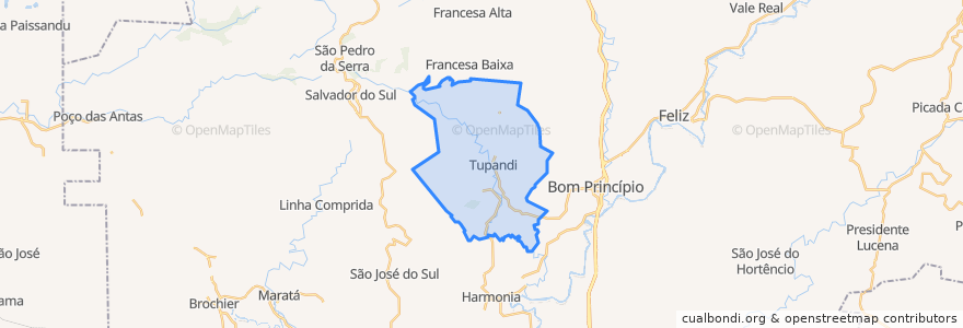 Mapa de ubicacion de Tupandi.