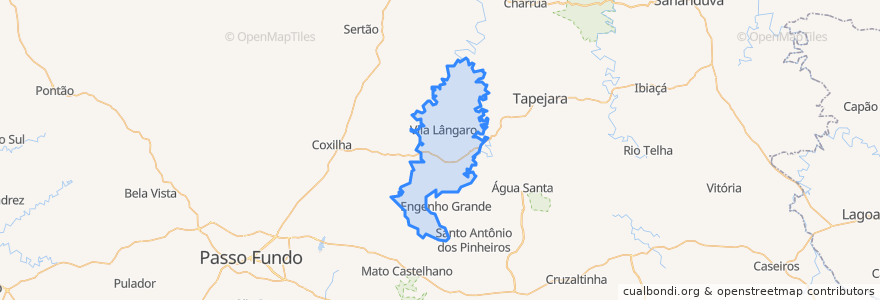 Mapa de ubicacion de Vila Lângaro.