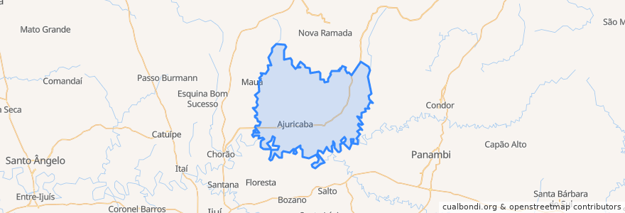 Mapa de ubicacion de Ajuricaba.