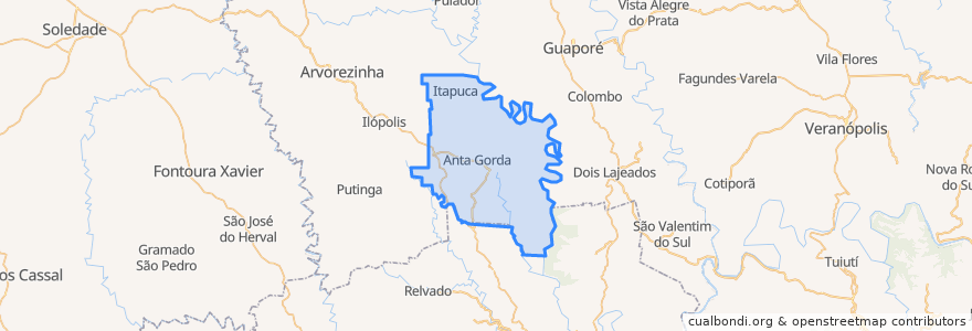 Mapa de ubicacion de Anta Gorda.