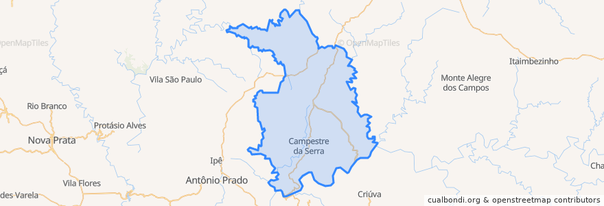 Mapa de ubicacion de Campestre da Serra.