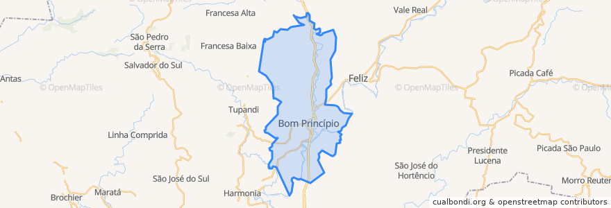 Mapa de ubicacion de Bom Princípio.