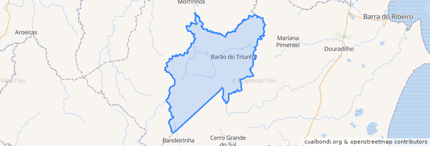 Mapa de ubicacion de Barão do Triunfo.