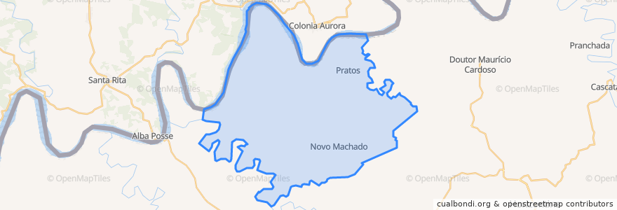 Mapa de ubicacion de Novo Machado.