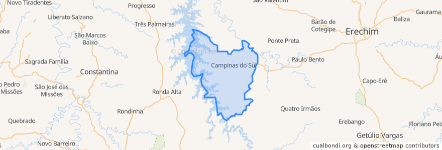 Mapa de ubicacion de Campinas do Sul.