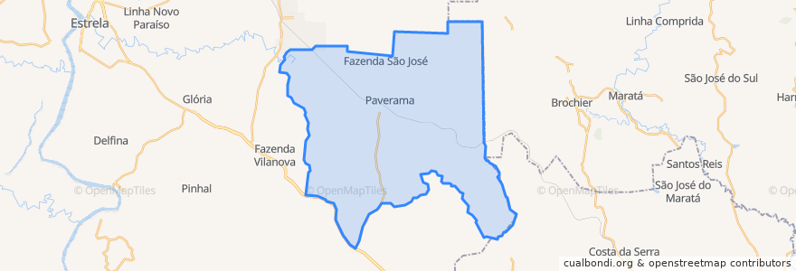 Mapa de ubicacion de Paverama.