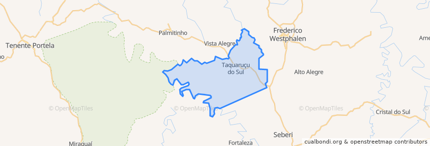 Mapa de ubicacion de Taquaruçu do Sul.