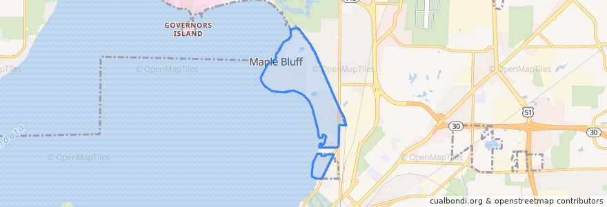 Mapa de ubicacion de Maple Bluff.