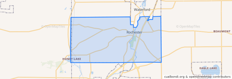 Mapa de ubicacion de Rochester.