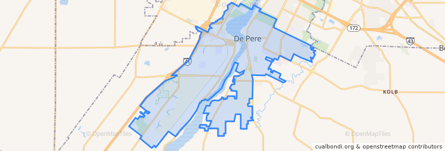 Mapa de ubicacion de De Pere.