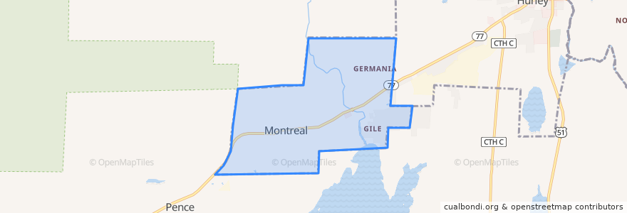 Mapa de ubicacion de Montreal.