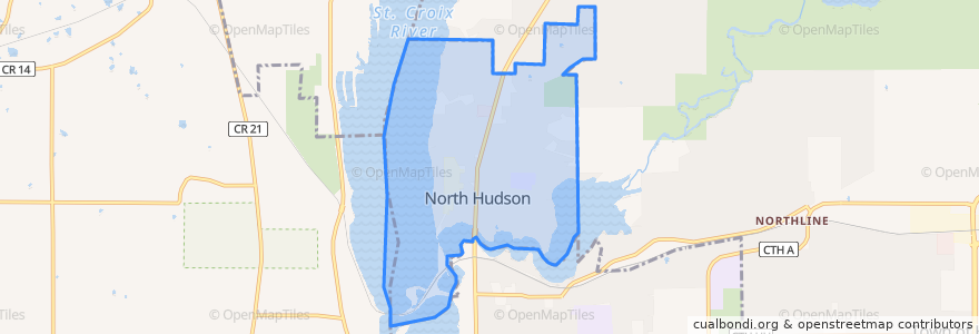 Mapa de ubicacion de North Hudson.