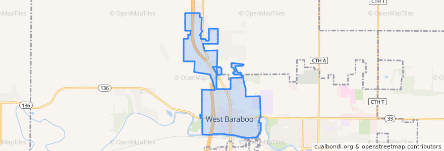 Mapa de ubicacion de West Baraboo.