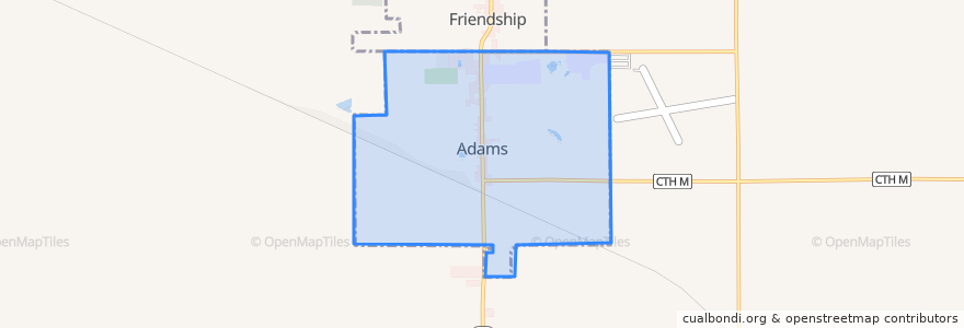 Mapa de ubicacion de Adams.