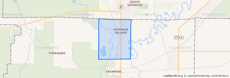 Mapa de ubicacion de Village of Superior.