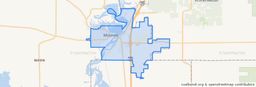 Mapa de ubicacion de Mosinee.
