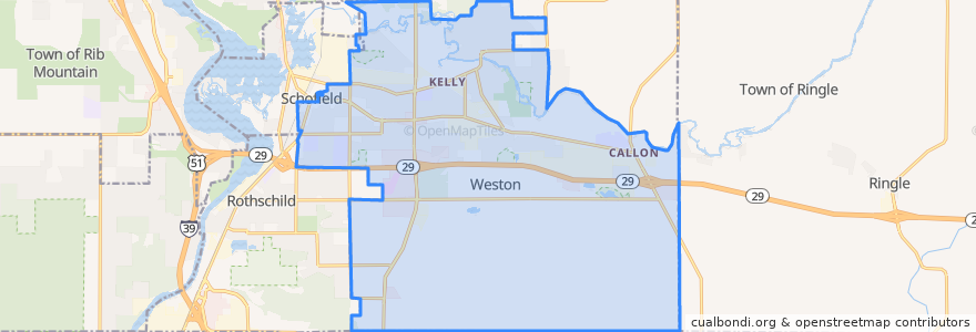 Mapa de ubicacion de Village of Weston.