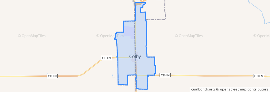 Mapa de ubicacion de Colby.