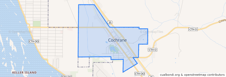 Mapa de ubicacion de Cochrane.