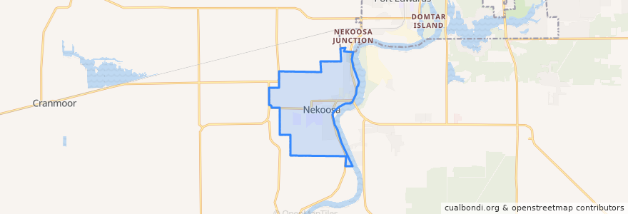 Mapa de ubicacion de Nekoosa.