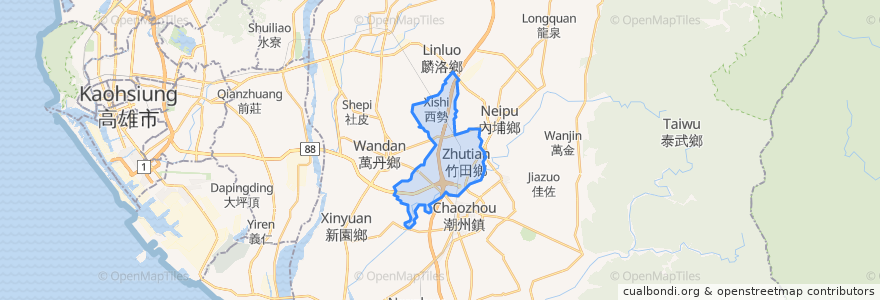 Mapa de ubicacion de 竹田鄉.