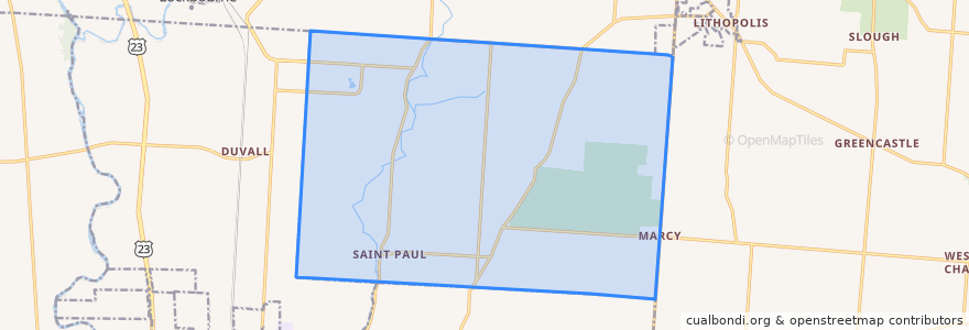 Mapa de ubicacion de Madison Township.