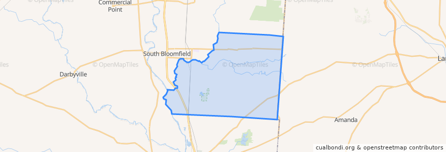 Mapa de ubicacion de Walnut Township.