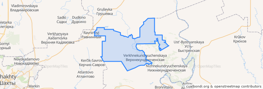 Mapa de ubicacion de Верхнекундрюченское сельское поселение.