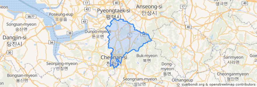 Mapa de ubicacion de 서북구.