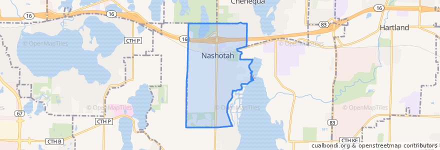 Mapa de ubicacion de Nashotah.